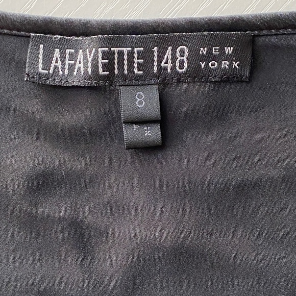 Lafayette 148 Silk Tank Top with Crochet Black Size 8 - Picture 7 of 10